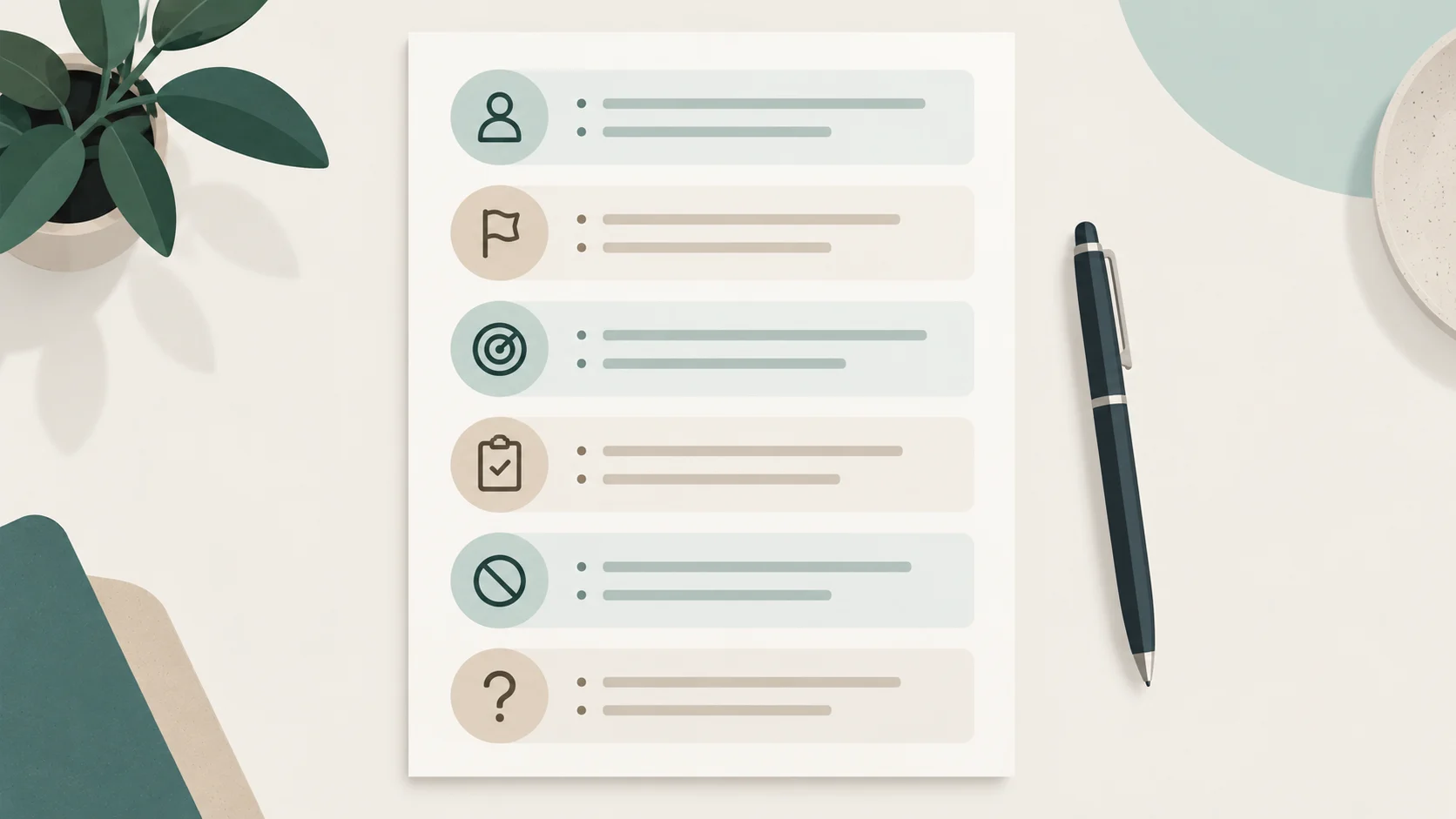 Software brief template with user, outcome, criteria, exclusions, and open questions.