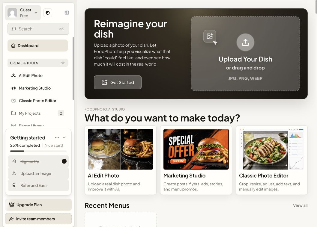 FoodPhoto AI — Vista previa en video