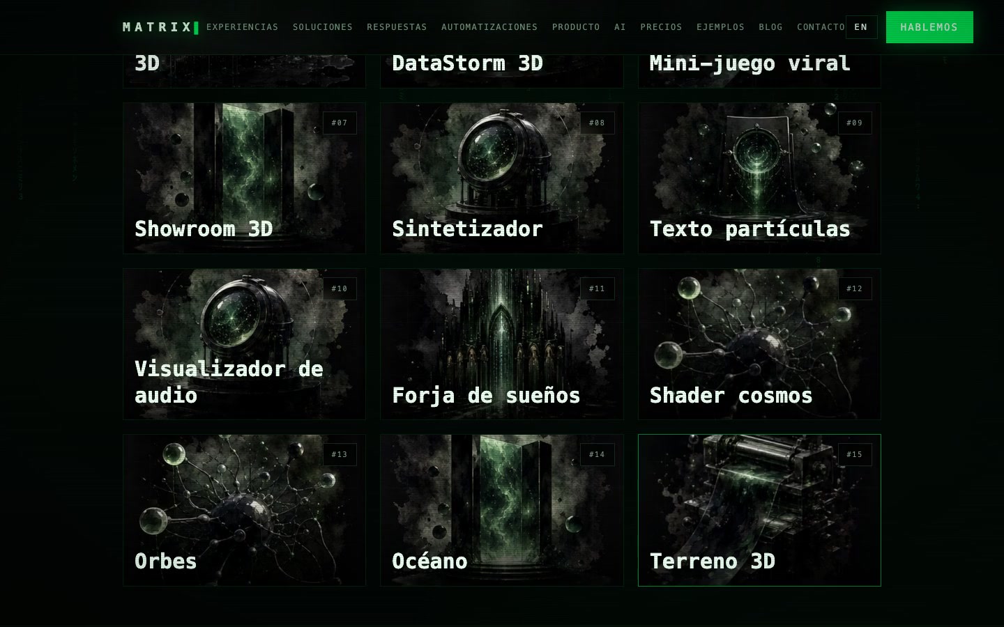 Matrix Agencia product interface