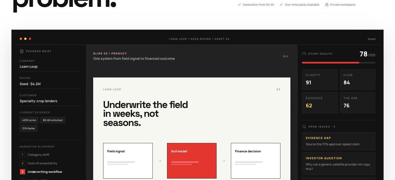 PitchDeckGenie product interface