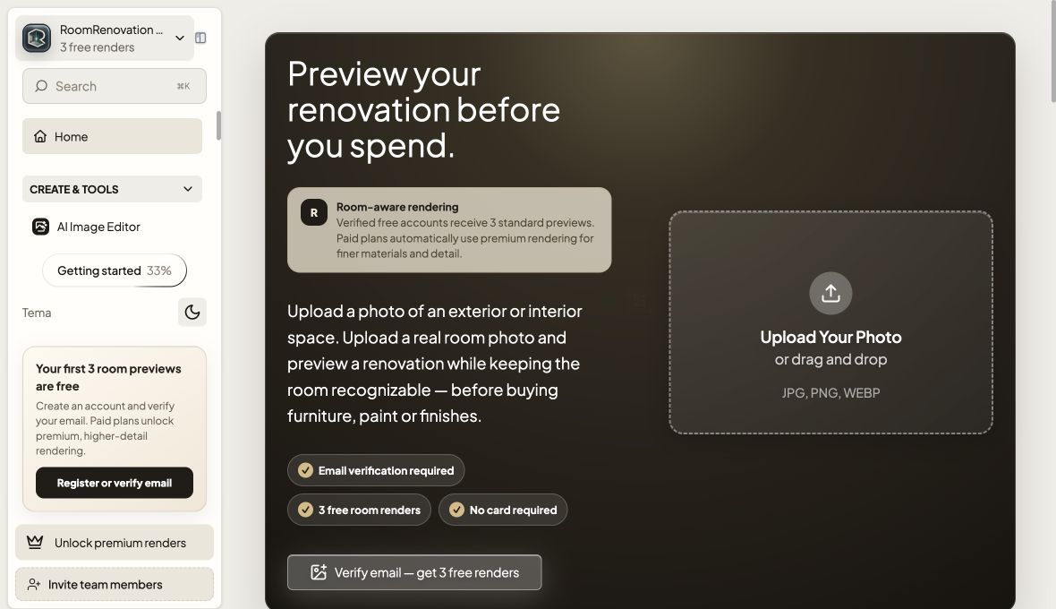 RoomRenovation AI product preview