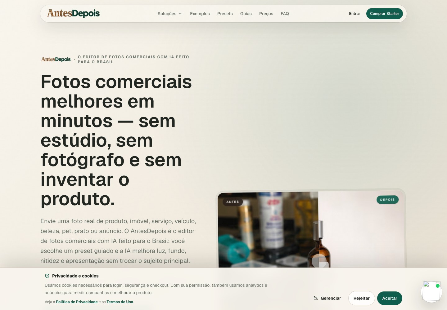 AntesDepois product screenshot