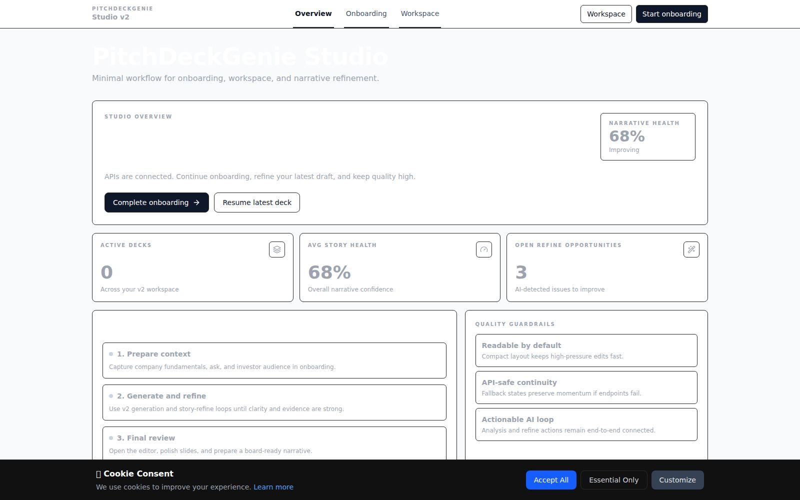 PitchDeckGenie Portfolio cover