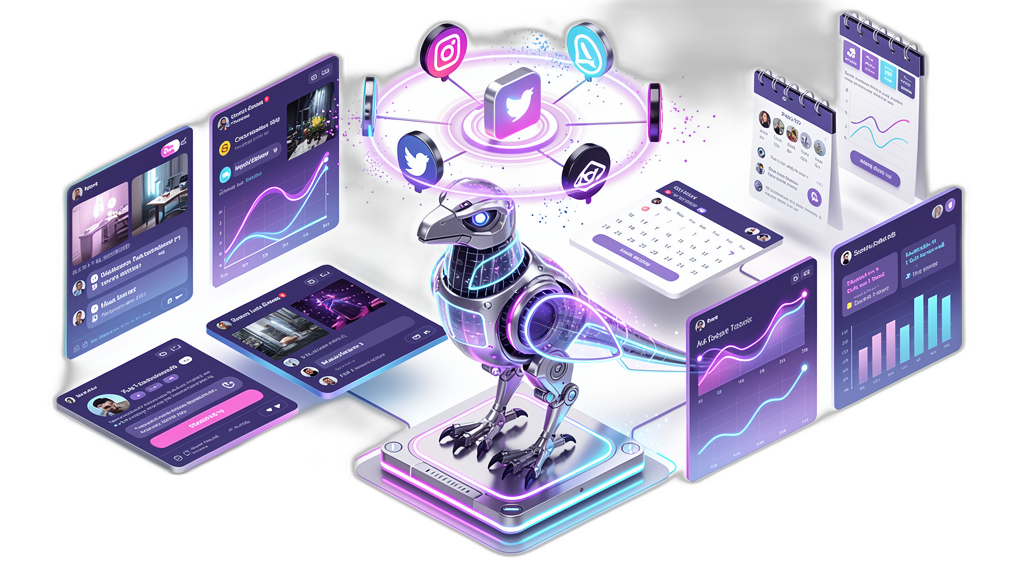 PostRaptor Hero Illustration