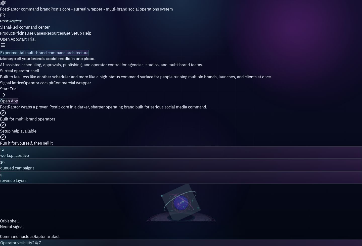 PostRaptor primary visual